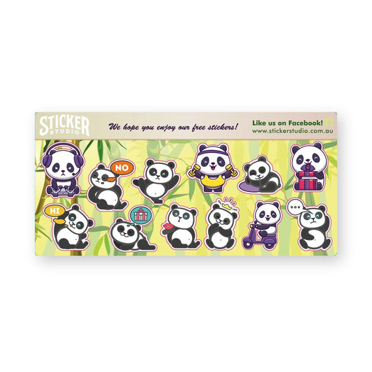 Panda free sticker sheet