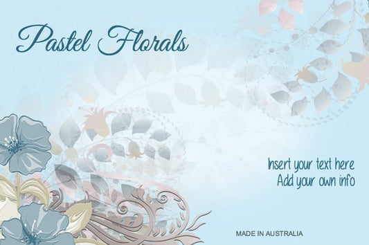 Pastel Leaves and Flowers Label