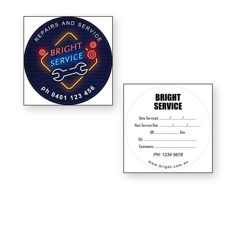 Reverse Stickers – front and reverse