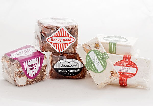 Nougat and Rocky Road Sweets labels