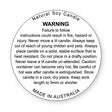 Soy Candle Warning Label Sticker – product label