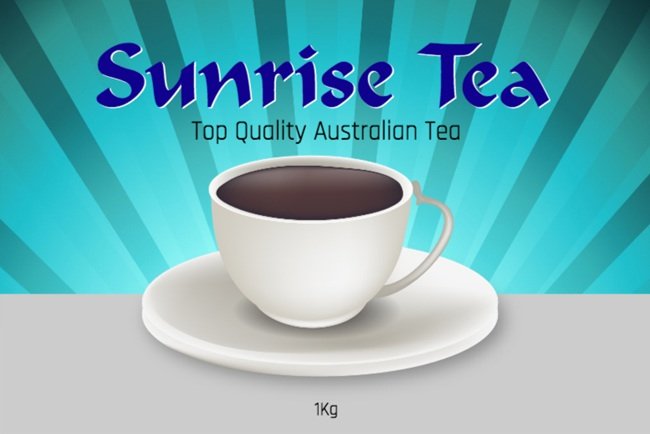 Sunrise Tea Packet Label