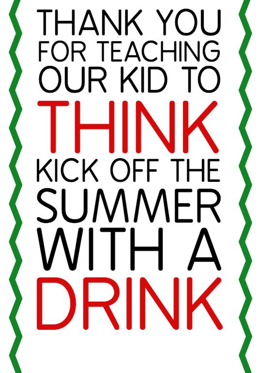 Thank You For Teaching Our Kid Wine Label