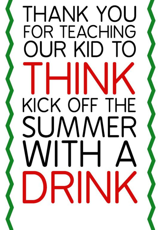 Thank You For Teaching Our Kid Wine Label