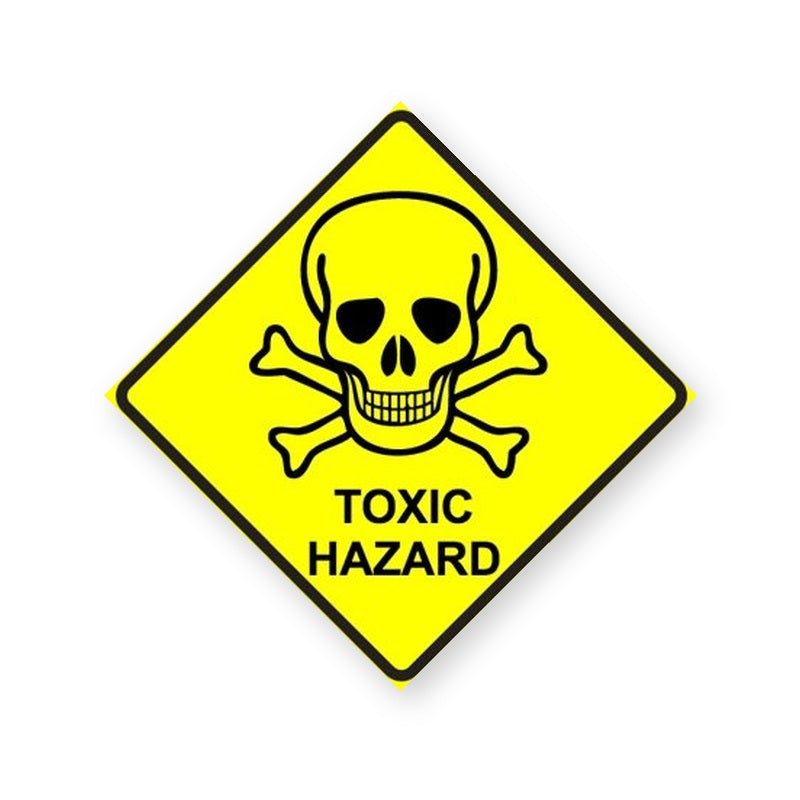 Toxic Hazard Diamond Warning Sign Sticker
