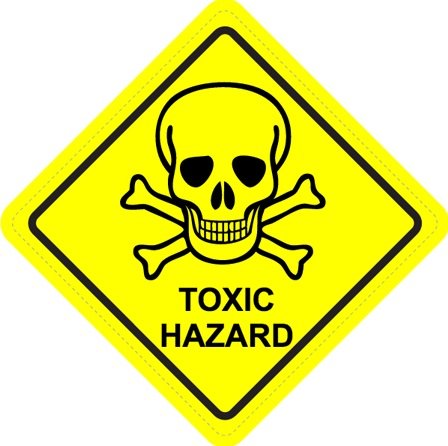 Toxic Hazard Diamond Warning Sign Sticker