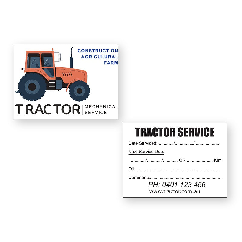 Tractor Service Stickers - front and back