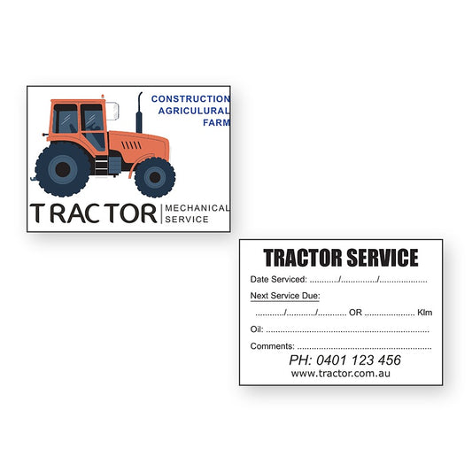 Tractor Service Stickers - front and back