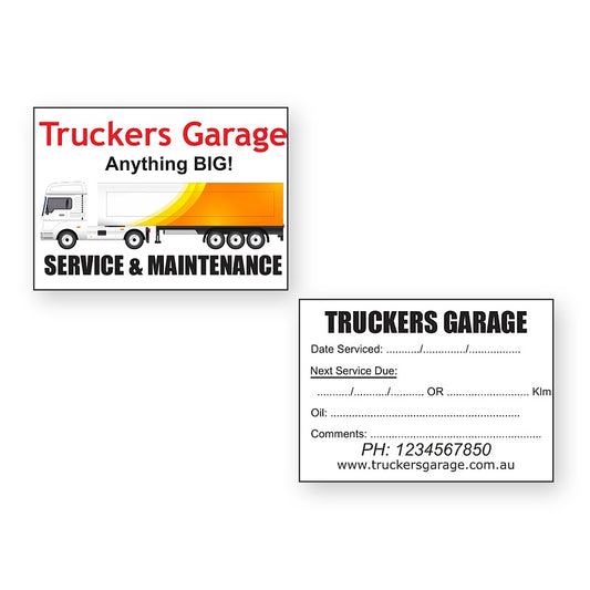 Truck Service Stickers - front and back