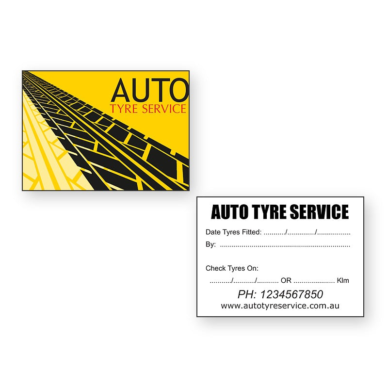 Tyre Service Sticker - front and back