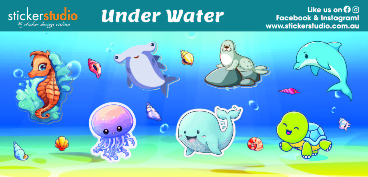Under Water free sticker sheet