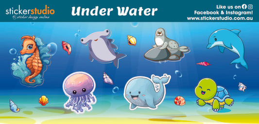 Under Water free sticker sheet