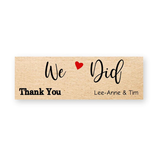 We Did Wedding Thank You Label