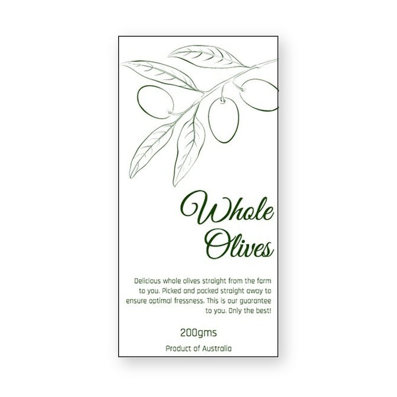 Whole Olives Bottle Label Sticker product label