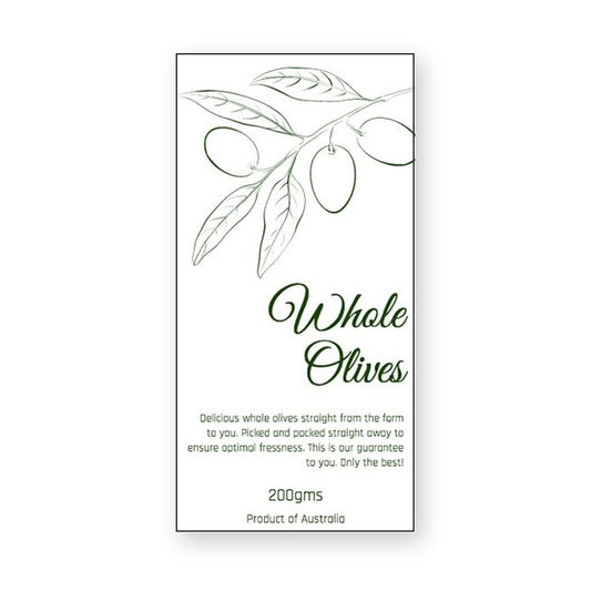 Whole Olives Bottle Label Sticker product label