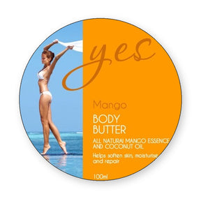 Yes Body Butter Cream Lid Sticker Label product label