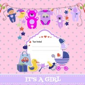 Baby Shower Girl Label