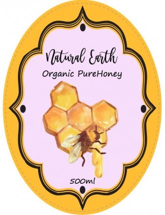 Natural Organic Honey Oval Label