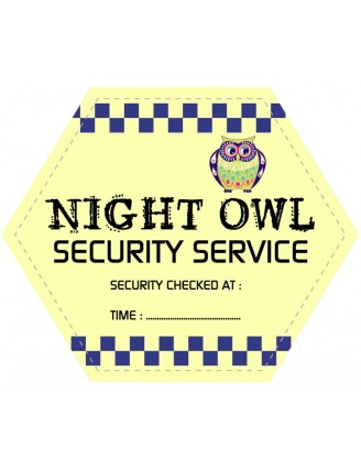 Night Owl Hexagonal Shaped Label