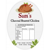 Sams Roasted Chickens Oval Product Label