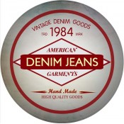 Vintage Denim Clothing Round Label