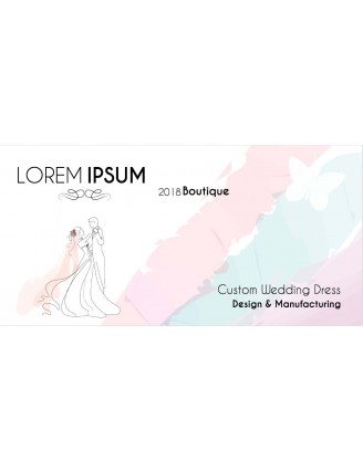 Watercolour Wedding Dress Product Label