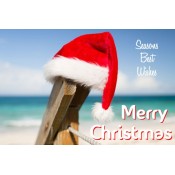 Merry Beach Christmas label