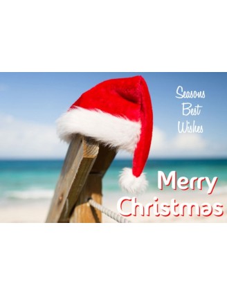 Merry Beach Christmas label