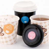 Coffee or tea beverage container labels