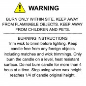 Candle Warning Label
