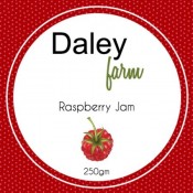 Daley Farm Rasberry Jam Square Label
