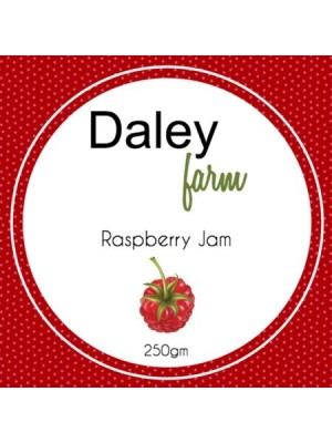 Daley Farm Rasberry Jam Square Label