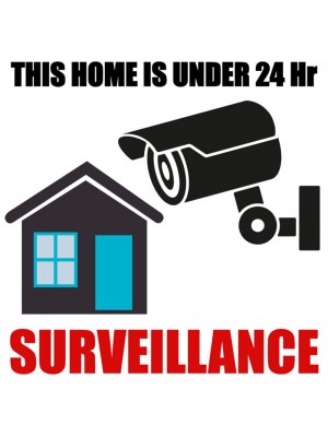 Home Under Surveillance Stickers 125mm Square