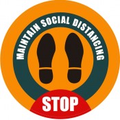 Social Distancing Stop Floor Sign