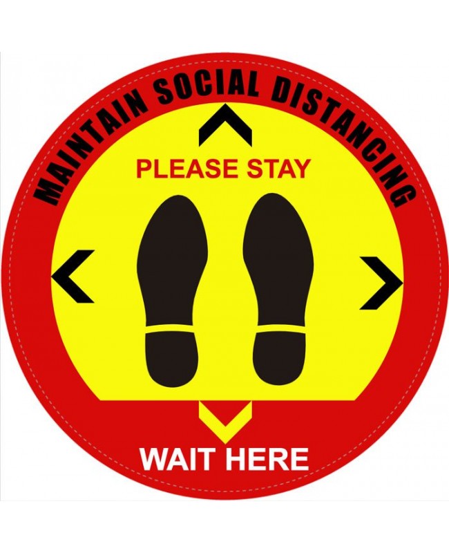 Social Distancing Warning Floor Sign