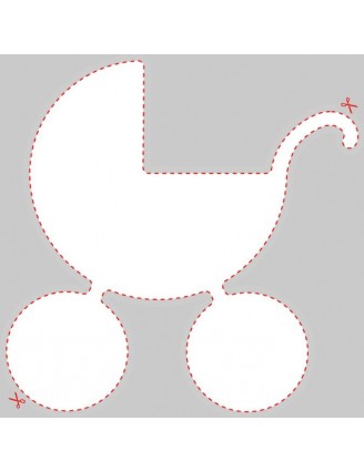 Blank Baby Carriage Shaped Label