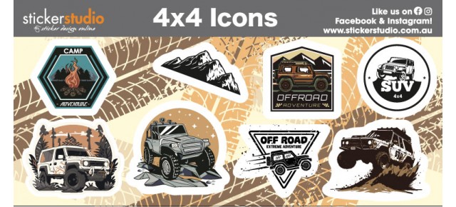 4x4 Icons free sticker sheet