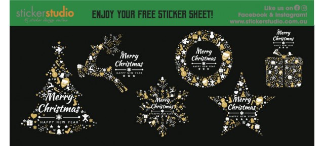 Christmas Metallics free sticker sheet