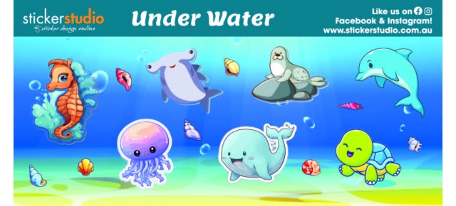 Under Water free sticker sheet