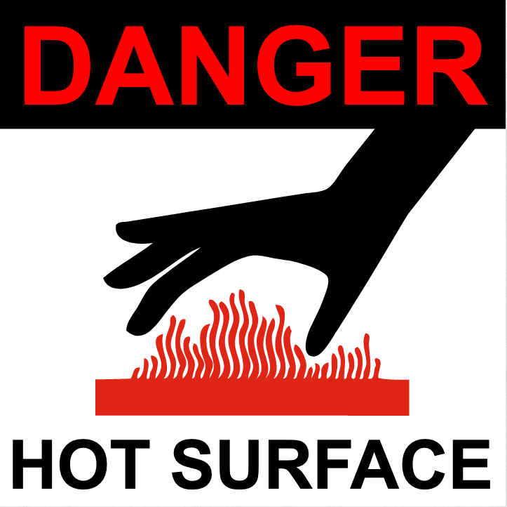 Danger Hot Surface Warning Symbol Sticker