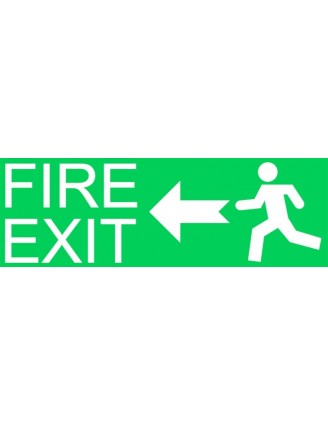 Fire Exit Left Warning Sign Sticker