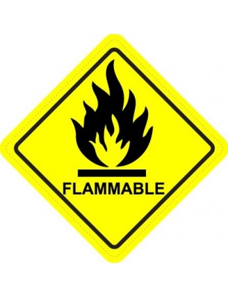 Flammable Diamond Warning Sign Sticker