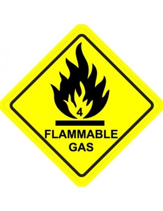 Flammable Gas Diamond Warning Sign Sticker