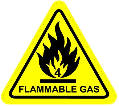 Flammable Gas Warning Sign Sticker