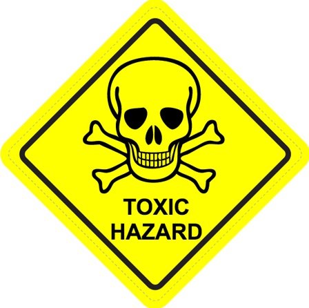 Toxic Hazard Diamond Warning Sign Sticker