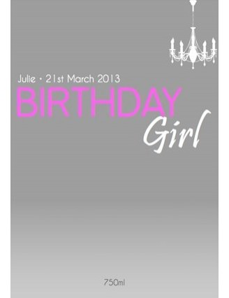 Birthday Girl Wine Label