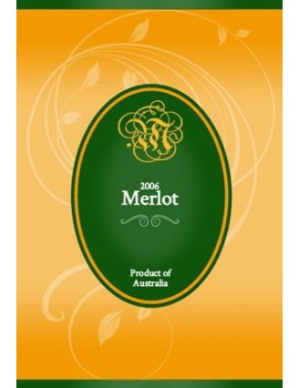 Green and Gold Oval Wine Label