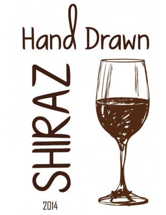 Hand Drawn Shiraz Wine Label