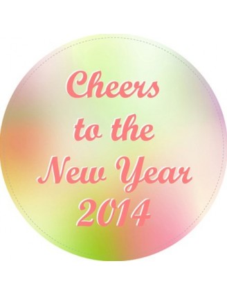 Happy New Year Circular Wine Label