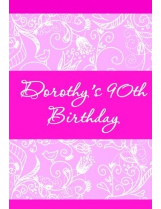 Pink Birthday Wine Label